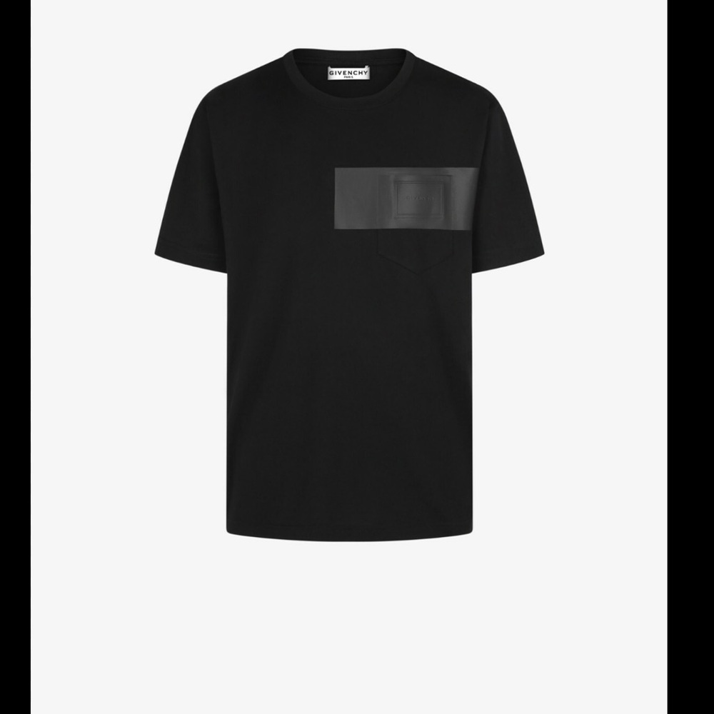 Givenchy Black Short Sleeve Minimalist Oversized T-Shirt – Logo Pocket Detail,